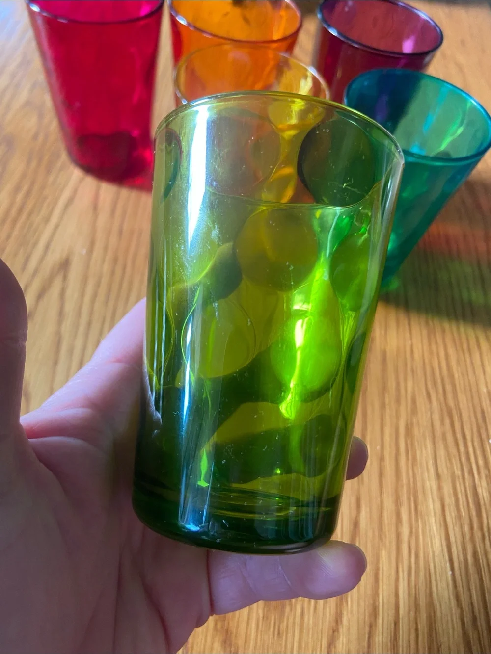 6 Vintage Pasabahce Opus Thumbprint Juice Glasses